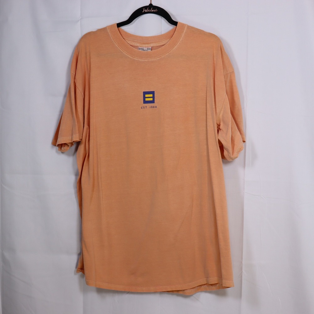 Authentic Pigment T-Shirt XL Orange Mens HRC Human‎ Rights Campaign Tee